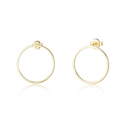 Silver Earrings Circle Earrings - 18mm 22mm 28mm - Gold Plated and Rhodium Silver