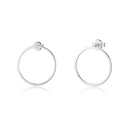 Pendiente Plata Lisa Pendientes Circulo - 18mm 22mm 28mm - Bañado Oro y Plata Rodiada