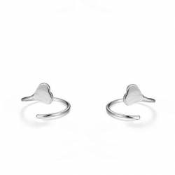 Silver Piercings Haert Cartilage Earrings - 12 mm