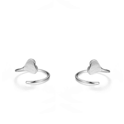 Silver Piercings Haert Cartilage Earrings - 12 mm