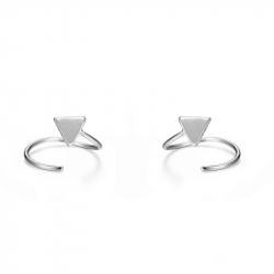 Silver Piercings Triangle Cartilage Earrings - 12 mm