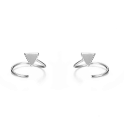 Silver Piercings Triangle Cartilage Earrings - 12 mm