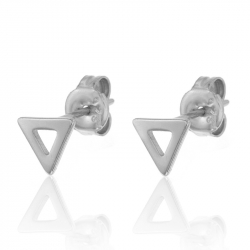 Silver Earrings Triangle Earrings - 5mm - Gold Plated and Rhodium Silver