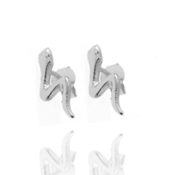 Ohrringe Glattes Silber Ohrringe Schlange - 10 mm