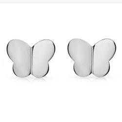 Boucles D'Oreilles Argent Lisse Boucles d'oreilles Papillon - 7 mm