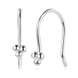 Silver Earrings 3 Balls Earrings - 13 mm