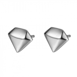 Silver Earrings Triangle Earrings - 5 mm