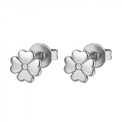Ohrringe Glattes Silber Ohrringe Blumenmotiv - 6 mm