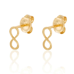 Silver Earrings Infinity Earrings - 8 mm - Gold Plated and Rhodium Silver