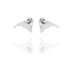 Ohrringe Glattes Silber Ohrringe Silber - Delfin 6 x 13