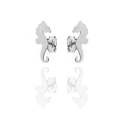 Boucles D'Oreilles Argent Lisse Boucles d'oreilles Argent - Hippocampe