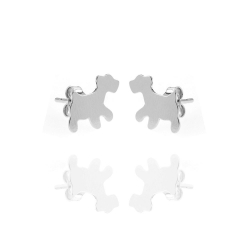 Boucles D'Oreilles Argent Lisse Boucles d'oreilles Argent - Chien - 10x12 mm