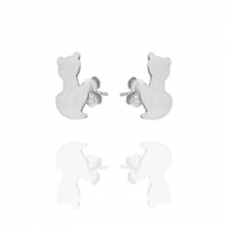 Boucles D'Oreilles Argent Lisse Boucles d'oreilles Argent - Chat - 8x 13 mm