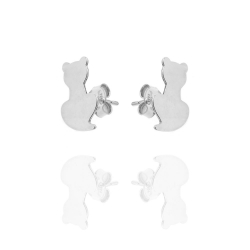 Boucles D'Oreilles Argent Lisse Boucles d'oreilles Argent - Chat - 8x 13 mm