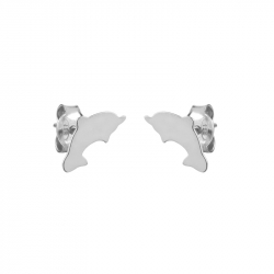 Ohrringe Glattes Silber Ohrringe Delfin - 5 x 10 mm