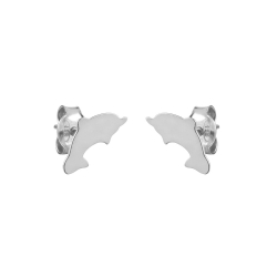 Boucles D'Oreilles Argent Lisse Boucles d'oreilles Dauphin - 5x10 mm