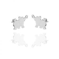 Ohrringe Glattes Silber Ohrringe Silber - Elefant 9 x 12