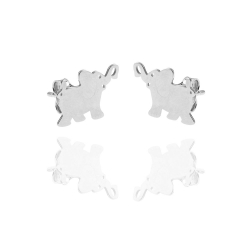 Boucles D'Oreilles Argent Lisse Boucles d'oreilles Argent - Éléphant 9x12