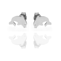 Boucles D'Oreilles Argent Lisse Boucles d'oreilles Argent - Dauphin 7x10