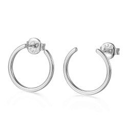 Boucles D'Oreilles Argent Lisse Demi-Cercle Boucles d'oreilles - 15 mm