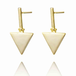 Silver Earrings Triangle Earrings - 25 mm