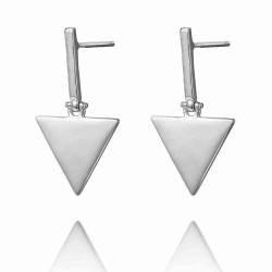 Silver Earrings Triangle Earrings - 25 mm