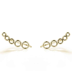 Pendiente Plata Lisa Pendientes Trepadores - Circulos 18*5mm - Bañado Oro y Plata Rodida
