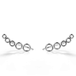 Boucles D'Oreilles Argent Lisse Boucles d'oreilles Climber - Cercles 18x5 mm - Dorure Or et Argent Rhodié