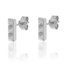 Pendiente Plata Lisa Pendientes Piramedes - 9 mm