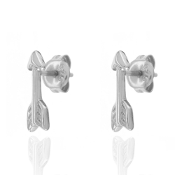 Boucles D'Oreilles Argent Lisse Boucles d'oreilles Flèche - 13 mm - Dorure Or et Argent Rhodié