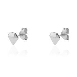 Pendiente Plata Lisa Pendientes Diamante - 6 mm