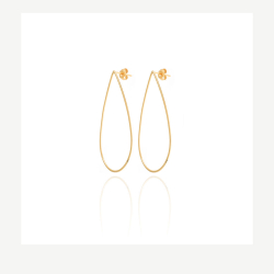 Pendiente Plata Lisa Pendientes Lagrima - 22, 30 y 50 mm - Bañado Oro and Plata Rodiada