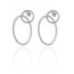 Silver Earrings 2 Circle Earrings - 22 mm