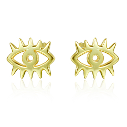 Silver Earrings Eye Earrings - 8 mm