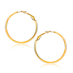 Silver Earrings Hoop Earrings - 24, 29 and 34mm - Gold Plated and Rhodium Plated Sterling Silver