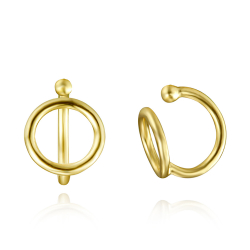 Pendiente Plata Lisa Pendientes Earcuff Circulo - 9 mm