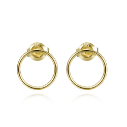 Silver Earrings Circle Earrings - 9, 11, 13 mm - Gold Plated and Rhodium Silver