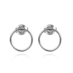 Silver Earrings Circle Earrings - 9, 11, 13 mm - Gold Plated and Rhodium Silver