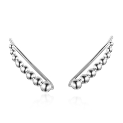 Boucles D'Oreilles Argent Lisse Boucles d'oreilles Climber Boules - 17 mm