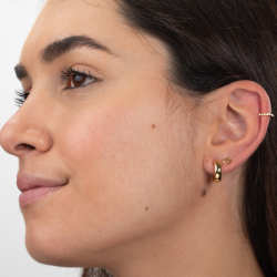 Pendiente Plata Lisa Pendientes Earcuff - Triangulos 10 mm - Bañado Oro y Plata Rodiada