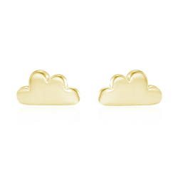 Pendiente Plata Lisa Pendientes Nube - 4 mm - Bañado Oro y Plata Rodiada