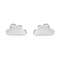 Silver Earrings Cloud Earrings - 4 mm - Gold Plated and Rhodium Silver