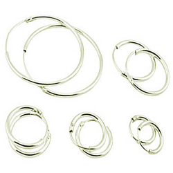 Boucles D'Oreilles Argent Lisse Boucle d'oreille Anneau - 25x0,8 mm