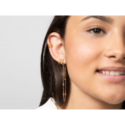 Pendiente Plata Lisa Pendientes Earcuff - 9 mm - Bañado Oro y Plata Rodiada