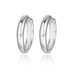 Boucles D'Oreilles Argent Lisse Boucles d'oreilles Anneau - 15 mm