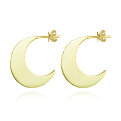 Pendiente Plata Lisa Pendientes Luna - 20 mm