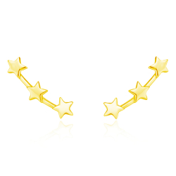 Silver Earrings 3 Star Climber Earrings - 12 mm