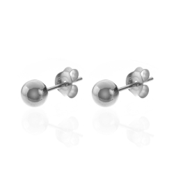 Pendiente Plata Lisa Pendientes Bola - 5 mm - 5 Pares