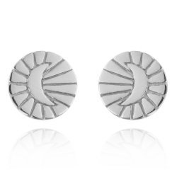 Boucles D'Oreilles Argent Lisse Boucles d'oreilles Cercle Lune - 5 mm