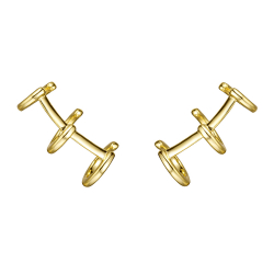 Pendiente Plata Lisa Pendientes Earcuff Triple - 9 mm